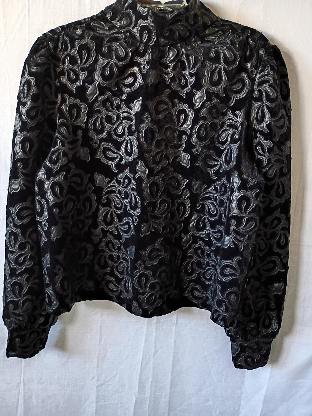 CALLIGRAPHIE Women's Black  Mock Neck Blouse Size XL